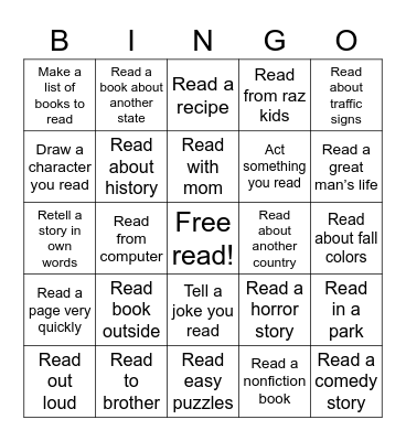 Swastik’s Reading Challenge Bingo Card