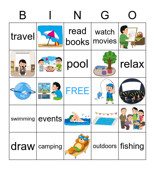 "I want to... / I hope I can..." Bingo Card