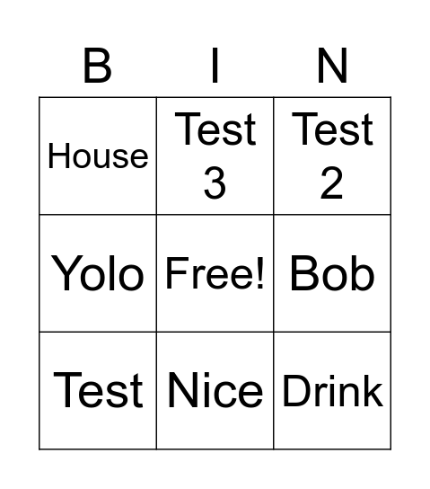 UWO Bingo Card