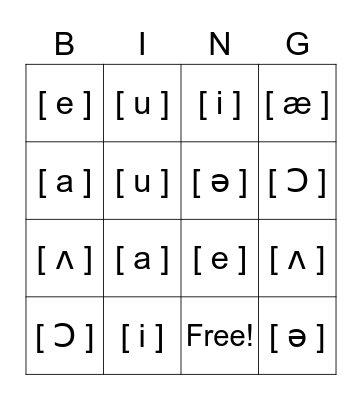 Phonics Is Fun - Vowels Bingo Card