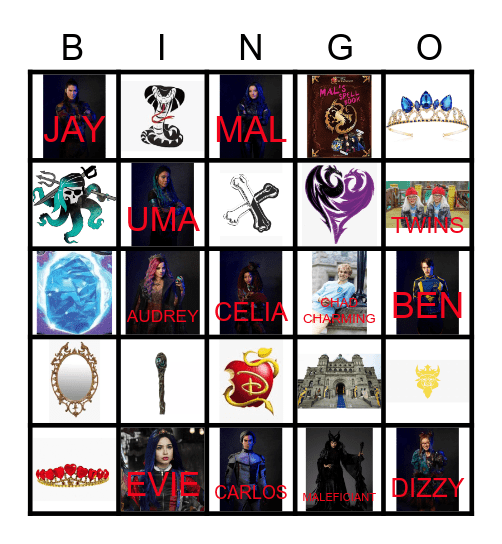 Descendants Bingo Card