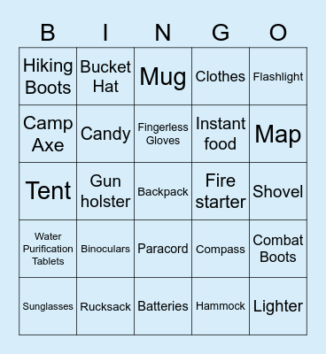 Essential Items in Jumanji Bingo Card