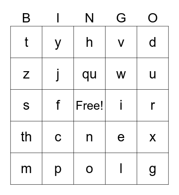 Extra Sounds BINGO Card