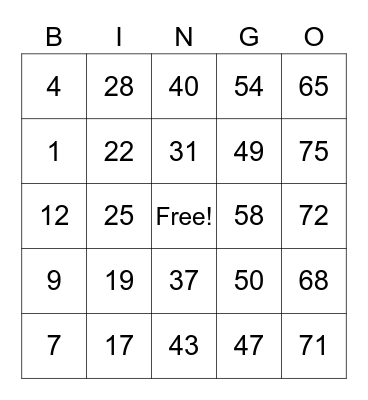 Miss. Scamardella’s Bingo Card