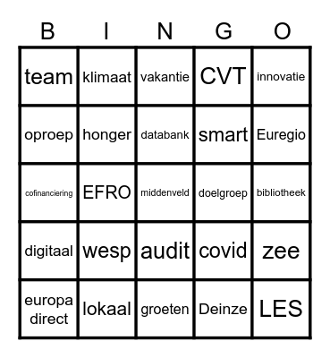 Europa Bingo Card