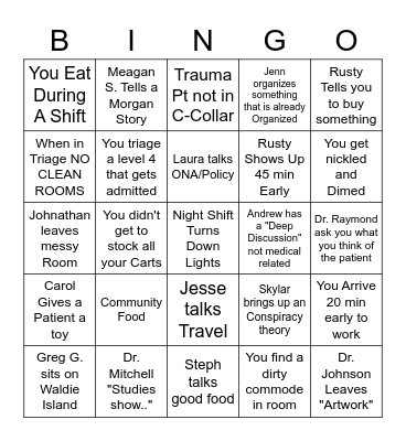 Mike F. Bingo Card