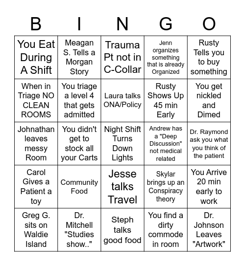 Mike F. Bingo Card