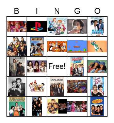 TV/Decades Bingo Card