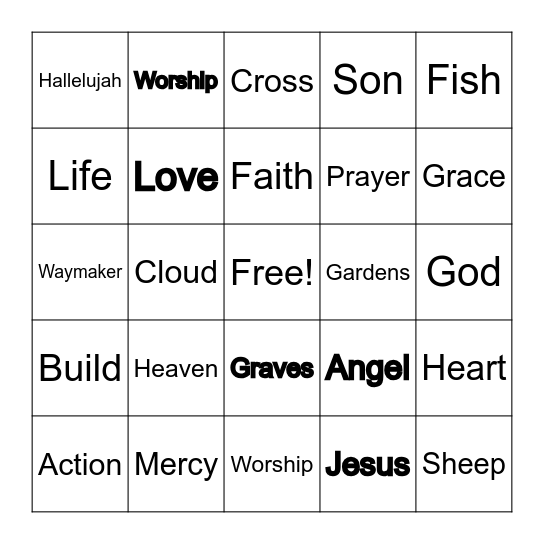 I See, I Hear Bingo Card