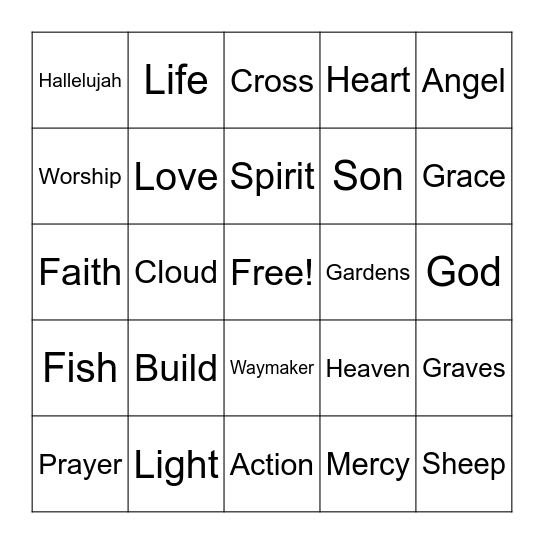 I See, I Hear Bingo Card