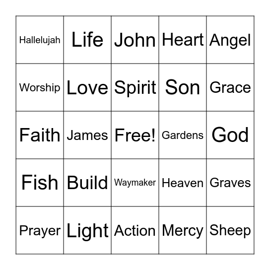 I See, I Hear Bingo Card