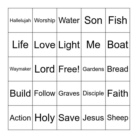 I See, I Hear Bingo Card