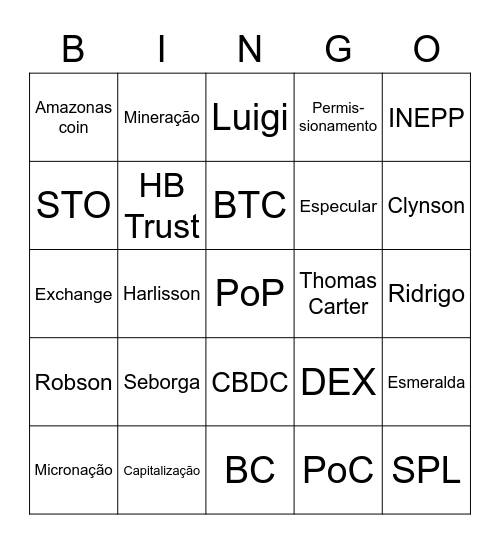 Call Seborga Bingo Card