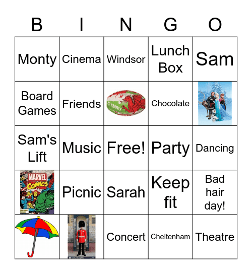 Family Bingo Card