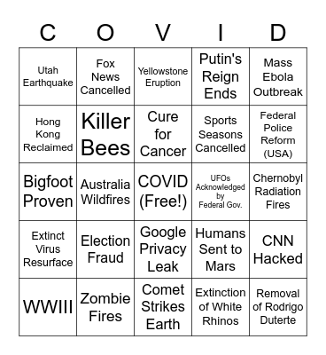 2020 Bingo Card