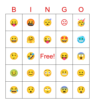 Camp Red Bird Emotions Bingo Card