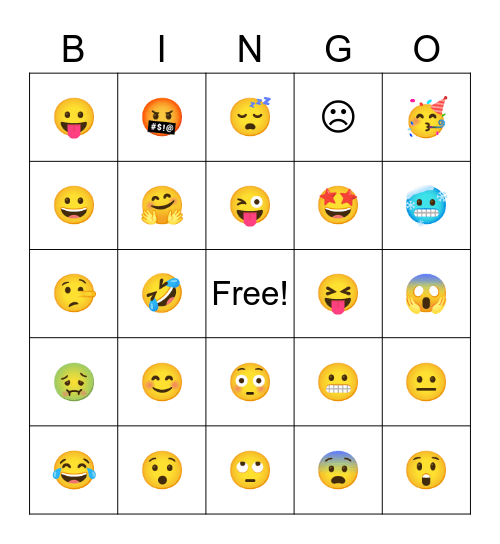Camp Red Bird Emotions Bingo Card