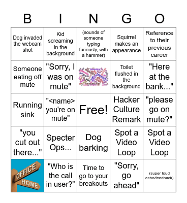 Telework BINGO! Bingo Card