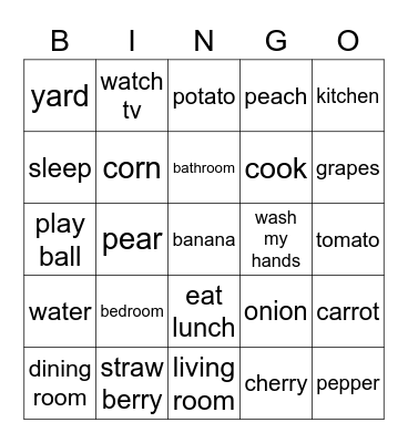 At Home Bingo Card
