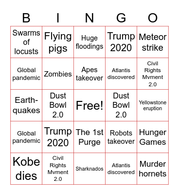 2020 Bingo Card
