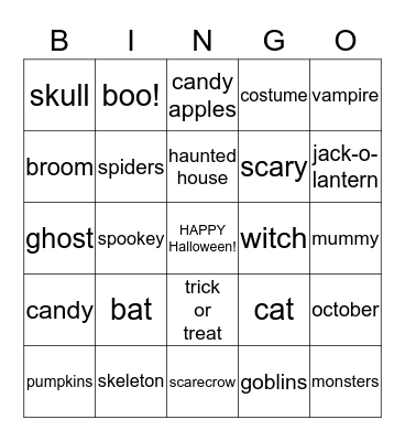 SPOOKY BINGO Card