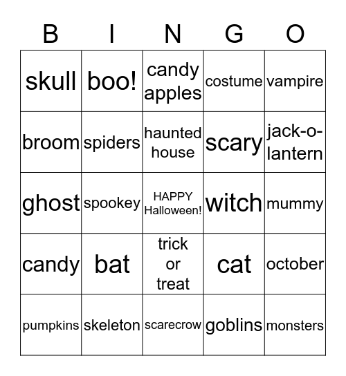 SPOOKY BINGO Card