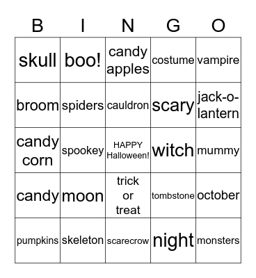 SPOOKY BINGO Card