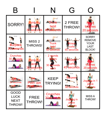 FITNESS BINGO Card
