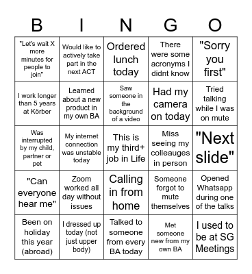 Bingo Card