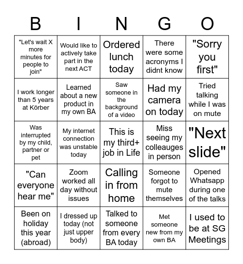 Bingo Card