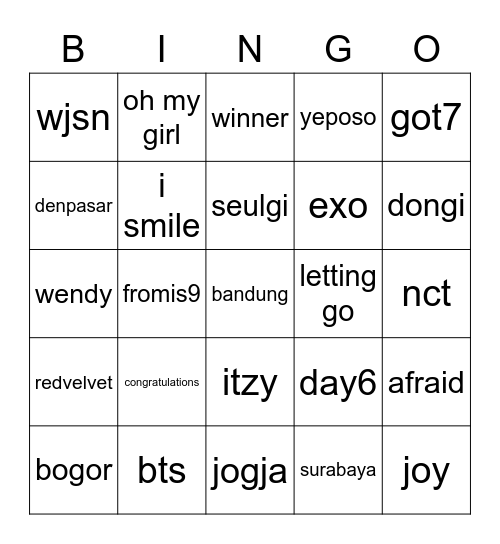 💘joyie💘 Bingo Card