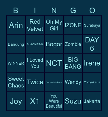 M I N O Bingo Card
