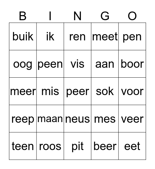 kern 2 Bingo Card