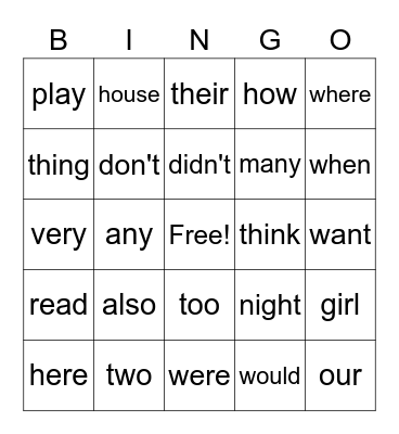 Teacher Copy Bingo Card