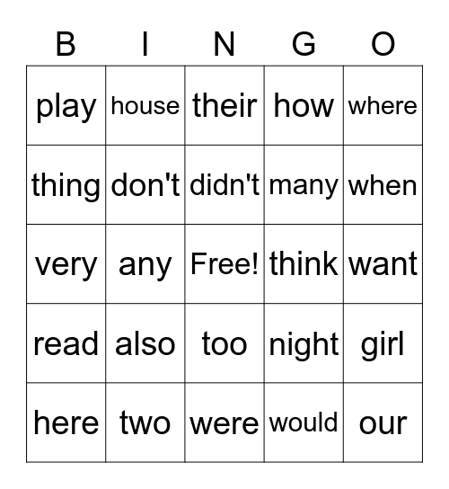 Teacher Copy Bingo Card