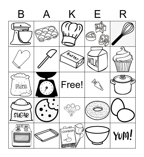 Baker bingo cards