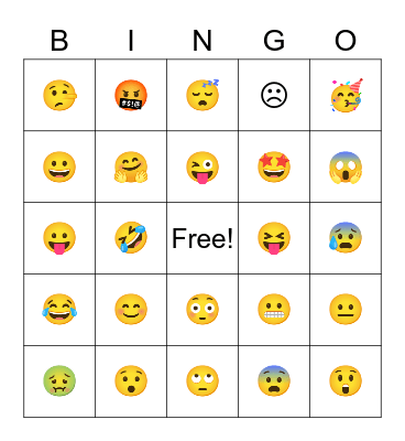 Camp Red Bird Emotions Bingo Card