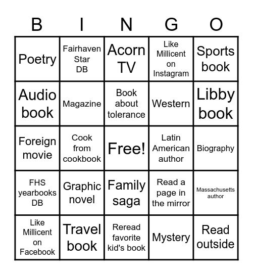 MILLICENT BINGO Card