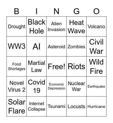 2020 Bingo Card