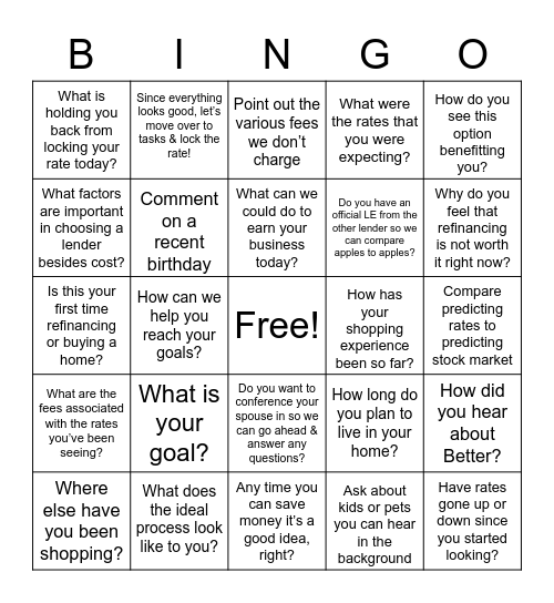 Flex Lingo Bingo Card