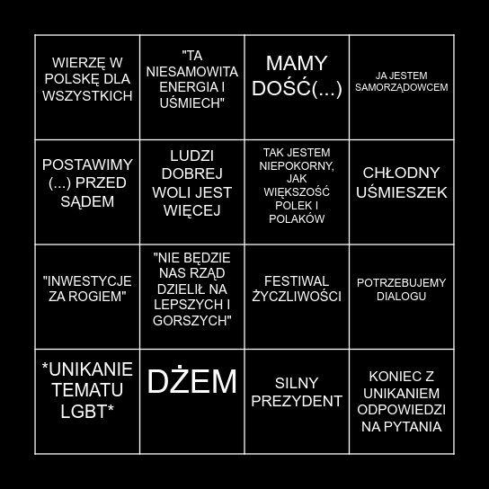 CZASKOSKI BINGO Card