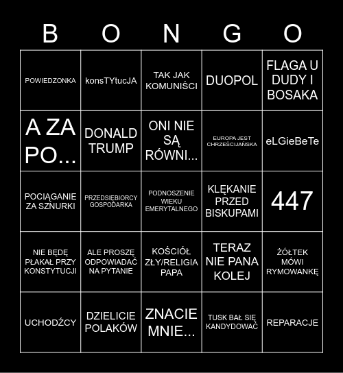 DEBATA Bingo Card