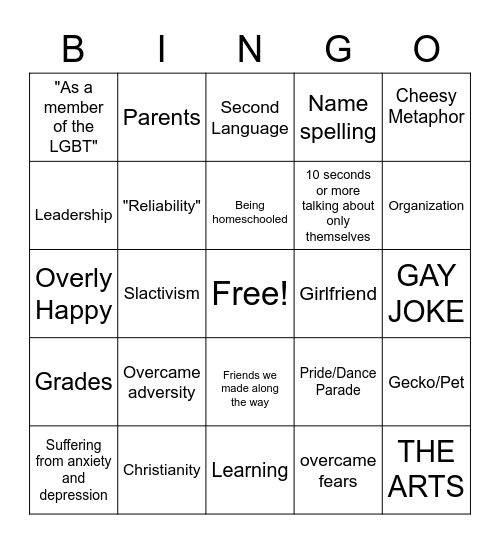 Val Bingo Card