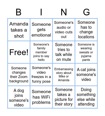 Amanda's Bachelorette Bingo Card