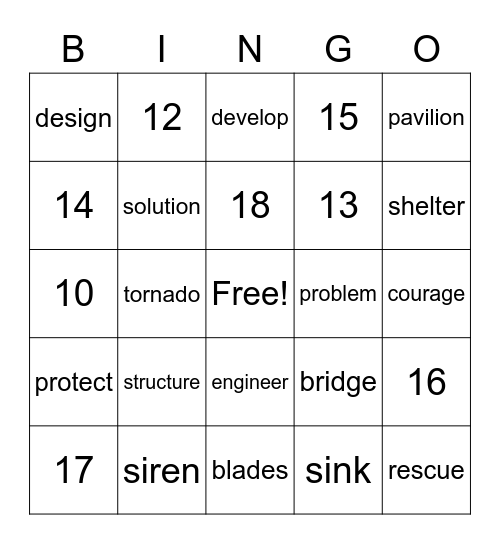 year-end bingo Card