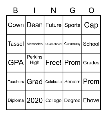 Graduation B-I-N-G-O Bingo Card