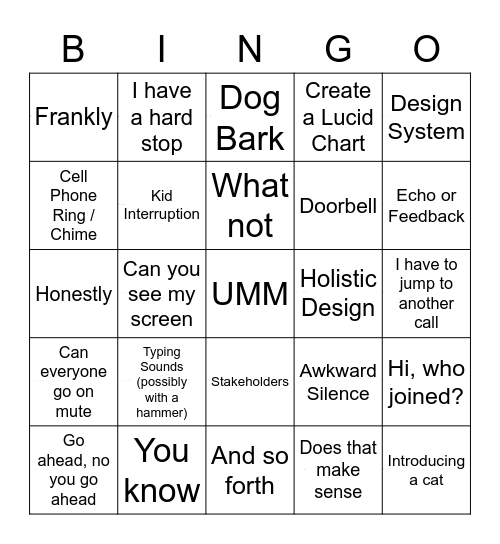 CDUX Virtual Bingo Card