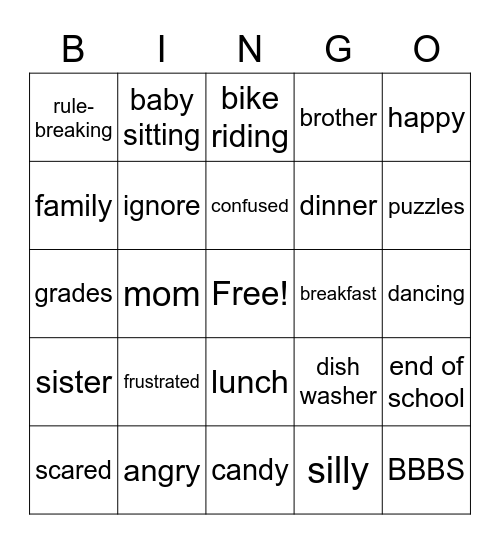 Bingo with Taylor Bingo Card