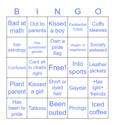 Lgbt bingo Card