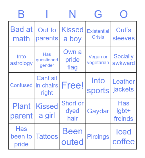 Lgbt bingo Card